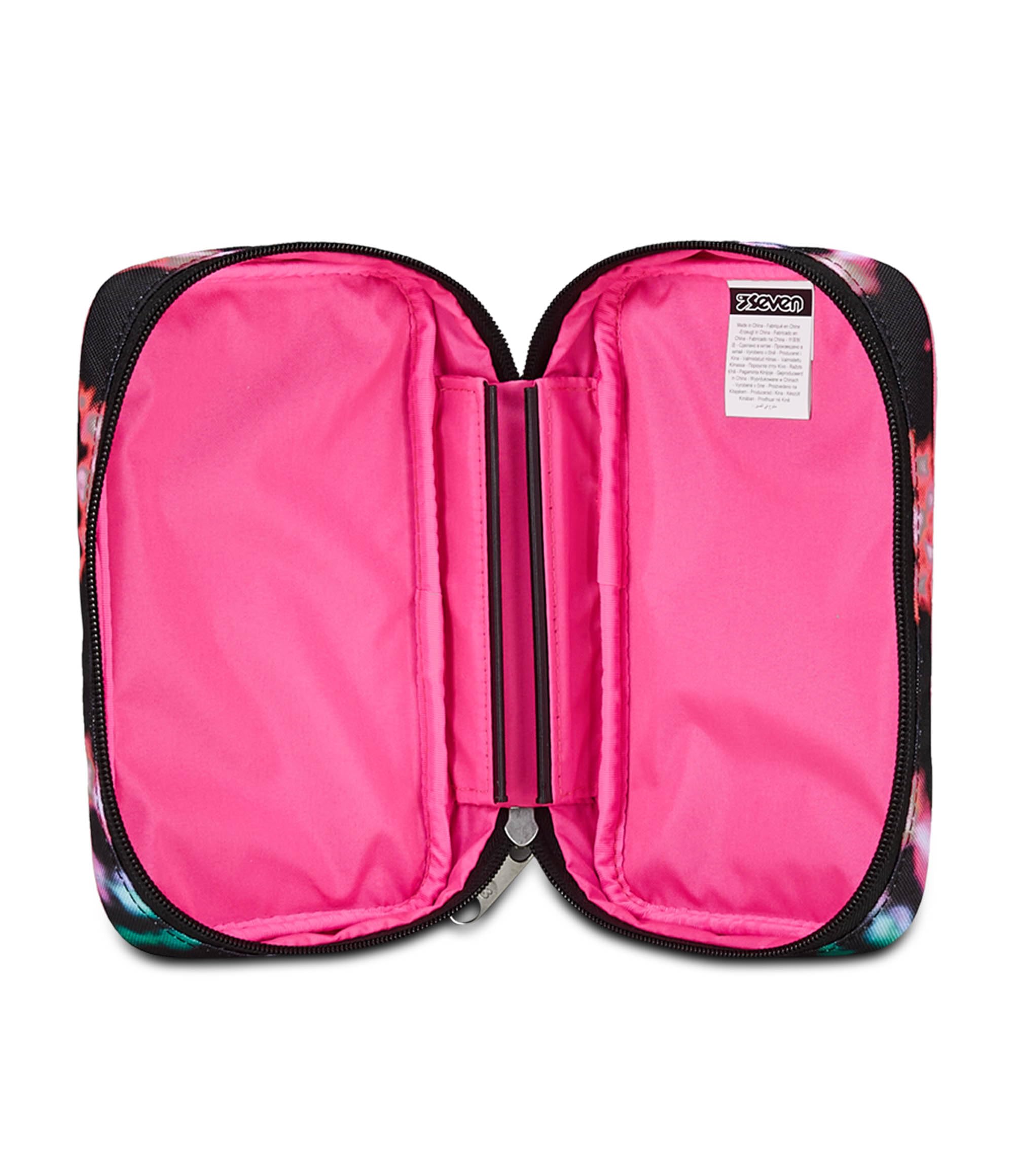 Seven Astuccio Scuola Speed Case, Nero Fucsia, Multi-Shade Girl, Portapenne Mono Scomparto Con Plance Amovibili e Penne, Matite, Colori, Accessori Zaino, Elementari, Medie, Bambina