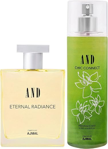 AND Eternal Radiance Eau De Parfum 100ML &amp; Chic Connect Body Mist 200ML Pack of 2 for Women Crafted by Ajmal