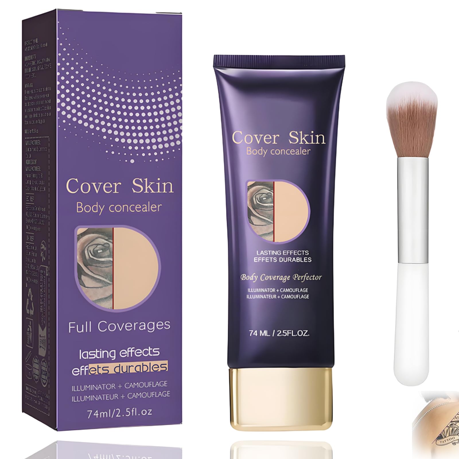 Coverage Perfector for Legs & Areas Concealing Tattoos Scars & Blemishes