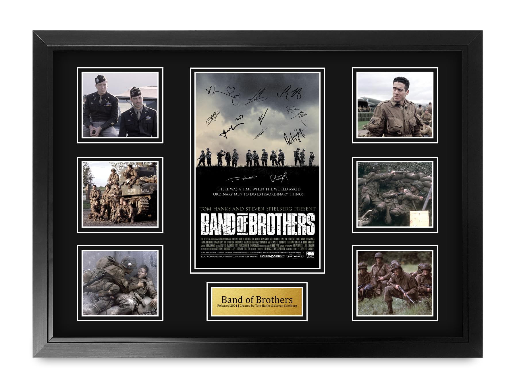 HWC Trading Band of Brothers Damian Lewis Geschenke Gedrucktes Signiertes Autogramm Poster für Fans von Fernsehn Memorabilien - A2 Gerahmt (ID-006419)