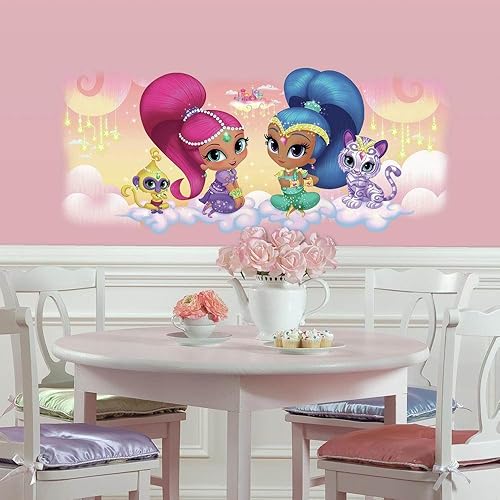 Miniatura 2 de RoomMates RMK3162GM Shimmer and Shine Burst - Calcomanía de pared gigante para despegar y pegar