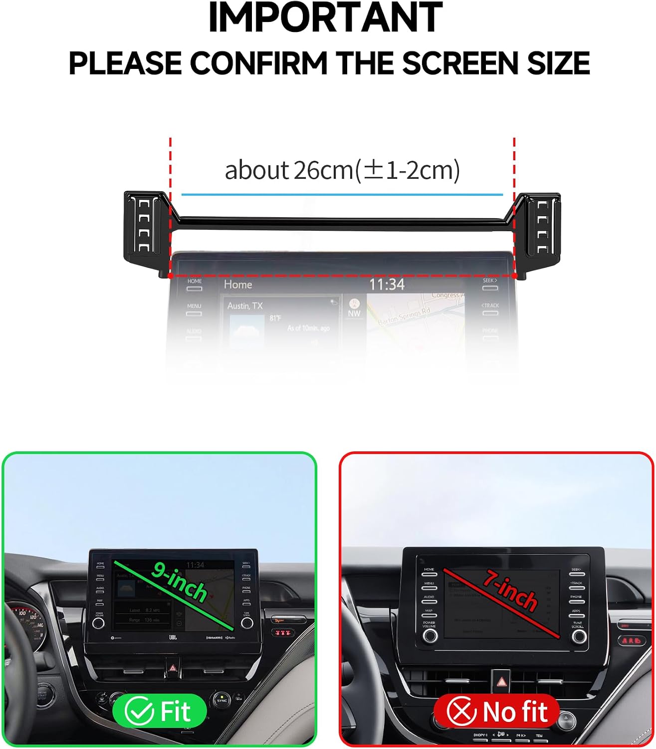 Qi2.2 Max 25W Fast Wireless Car Charger Phone Holder for Toyota Camry/Hybrid 2021 2022 2023 2024 9-Inch Screen, Magnetic Phone Mount Compatible with MagSafe