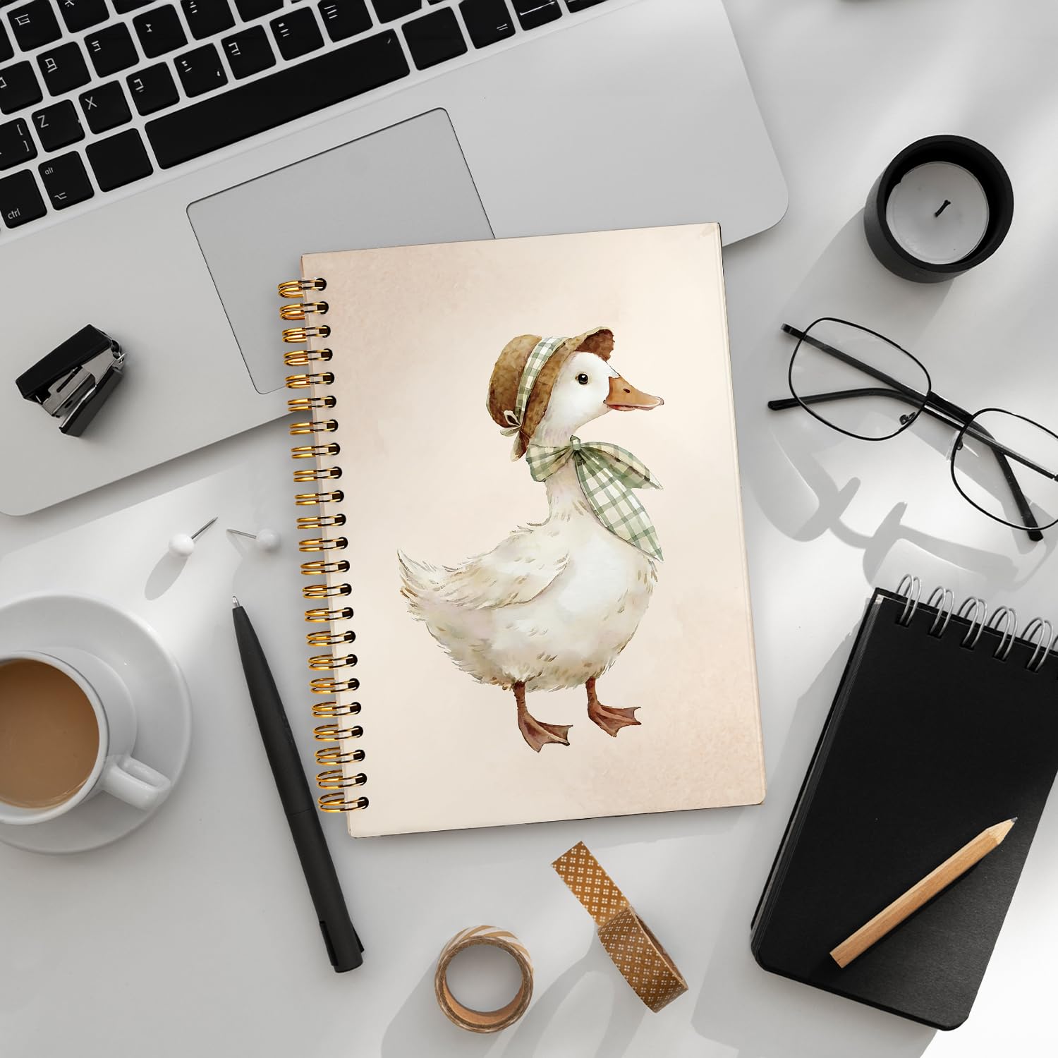Simpatico diario per bambini, regalo per gli amanti delle oche, diario a spirale con animali carini, per la scuola, donne, adolescenti, ragazze, bambini, acquerelli, con copertina rigida, 14 x