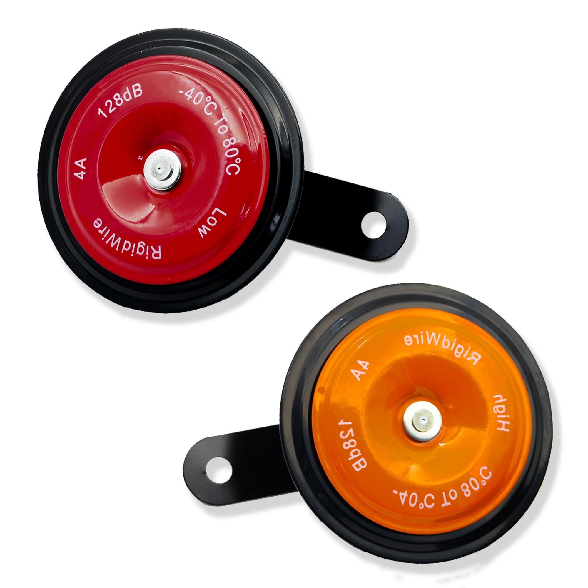 RigidWire 128dB 12V Universal Disc horn Compatible With SUVs, ATVs, Motorcycle, Off-Road Vehicle, Business Vehicle, Trucks, Boats High Low Electric Horn