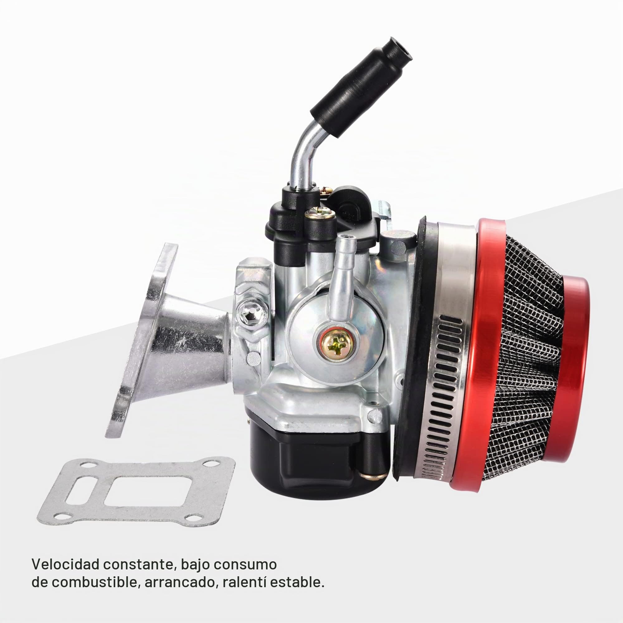 GOOFIT 44mm Cilindro Carburador Filtro de Aire Bobina de Encendido Conjunto de Gran Orificio Kit Superior de Pistón Reemplazo para 47cc 49cc 50cc 53cc 54cc Bolsillo Bicicleta ATV CRX50 Coyote Rojo