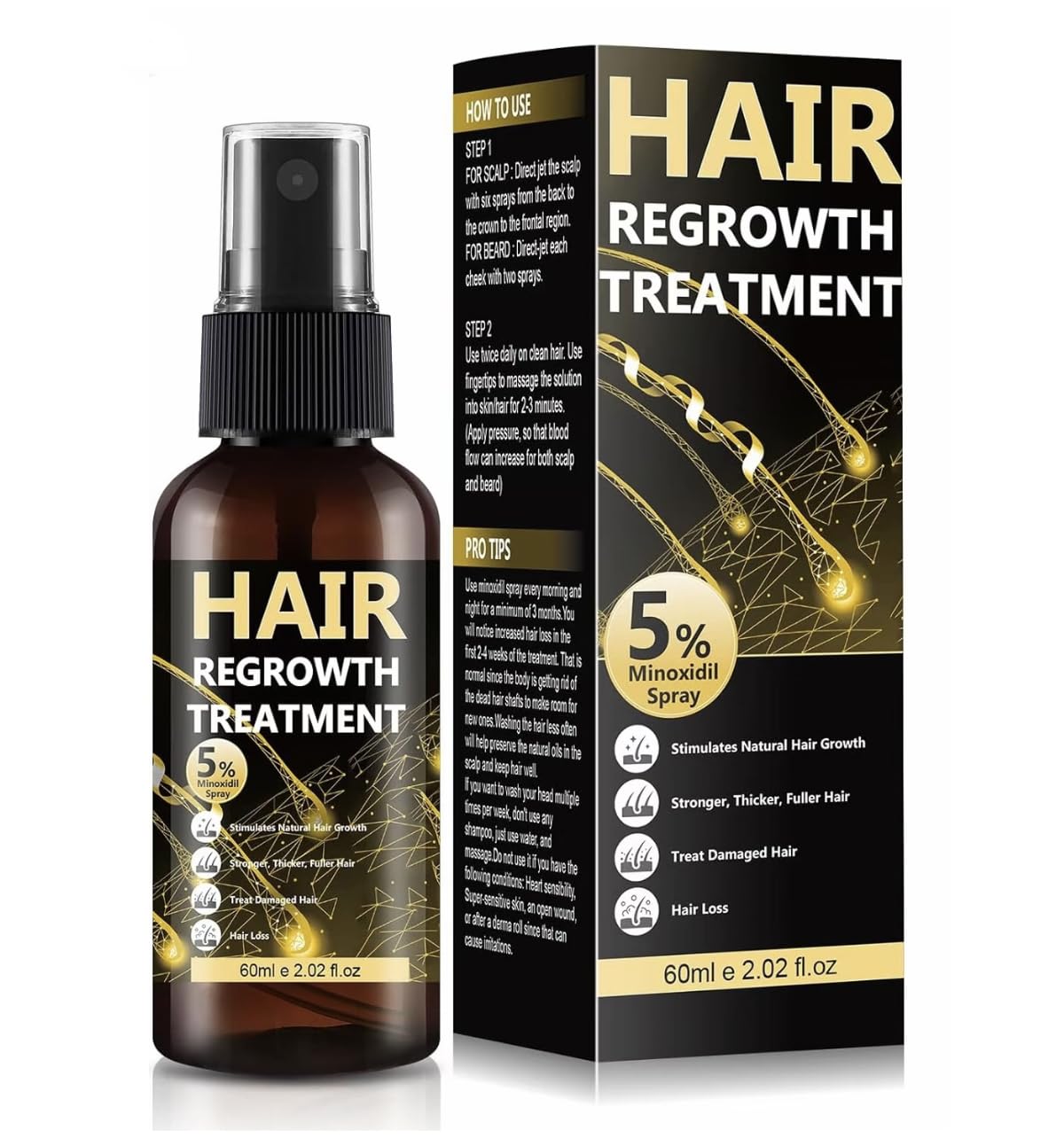 5% Biotin Serum - Enriched For Men & Women. Promotes Hair Growth & Thickness. Ideal Scalp Care For Healthier Hair - Biotin Hair Regrowth Serum - 60ml