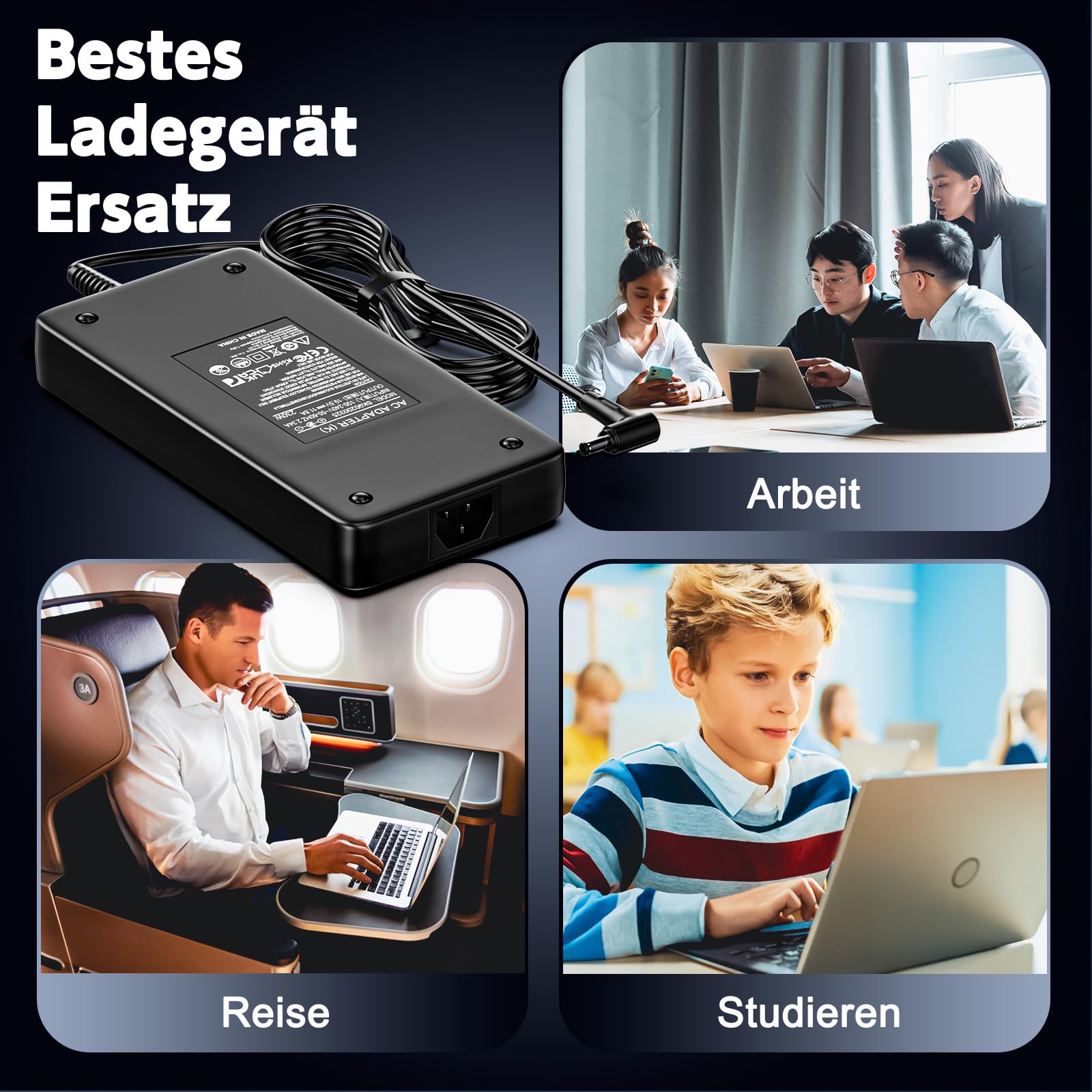 240W Laptop Ladekabel 20V 12A Netzteil Kompatibel mit ASUS TUF A15 A17 F15 F17 FA507 FX507 FA506 FX506 FA707 Rog Zephyrus G14 G16 G15 S17 ROG Strix G15 G17 G513 ADP-240EB B Ladegerät