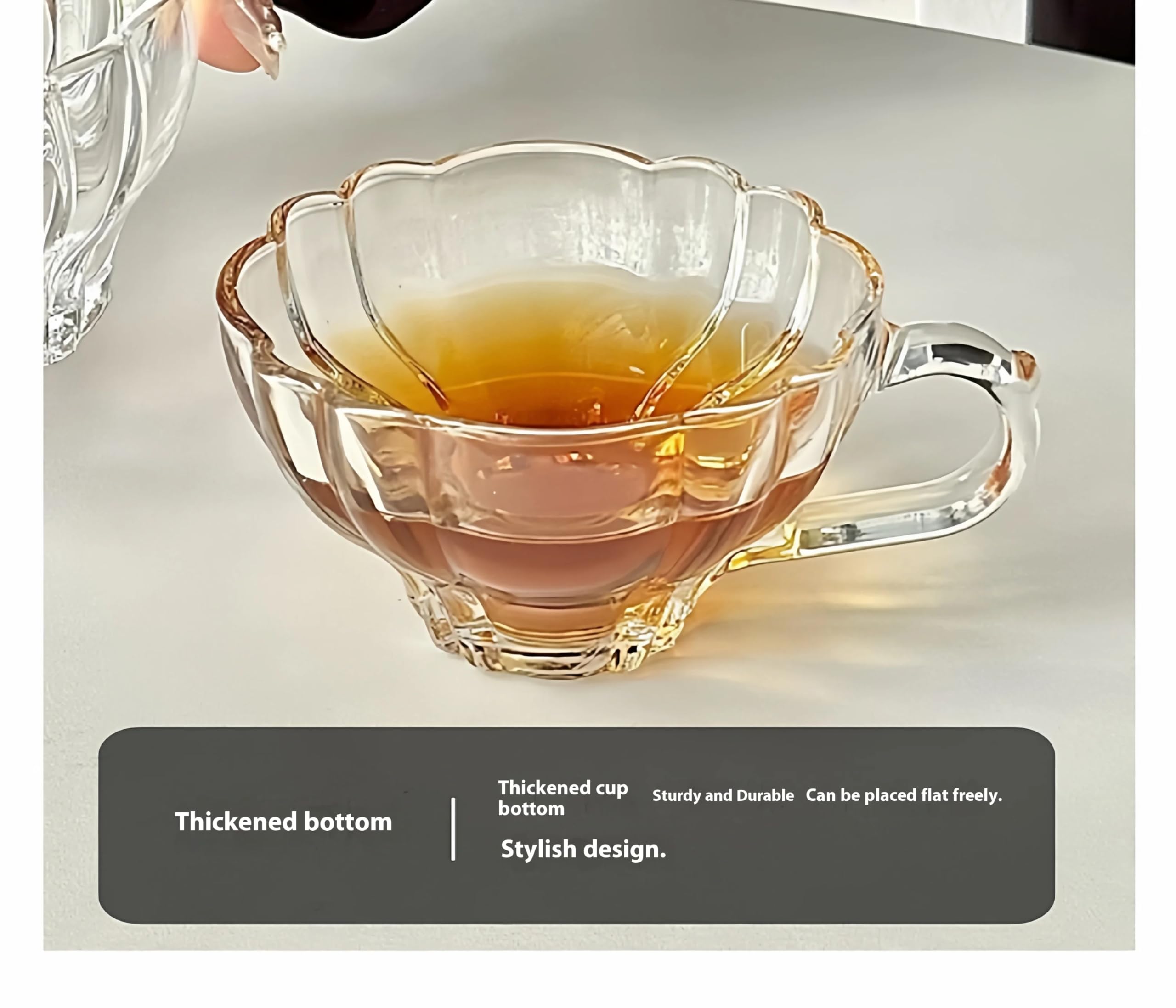 Avastro 120ml Glass Coffee Cup Palace Style Afternoon Tea Small Cups High Beauty Dessert Cup Dim Sum Sets Pack of 2 2