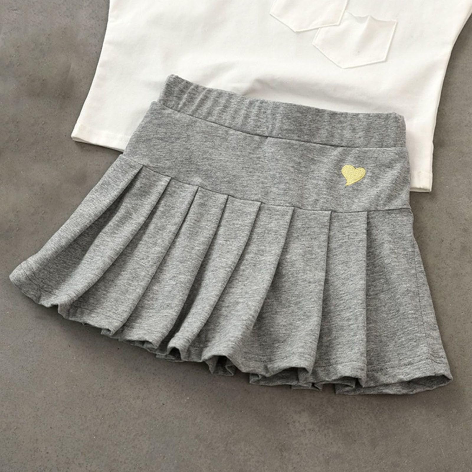 Gonne da bambina, elasticizzate, a vita alta, tinta unita, a pieghe, per corsa, sport, tennis, skater, 3-13 anni