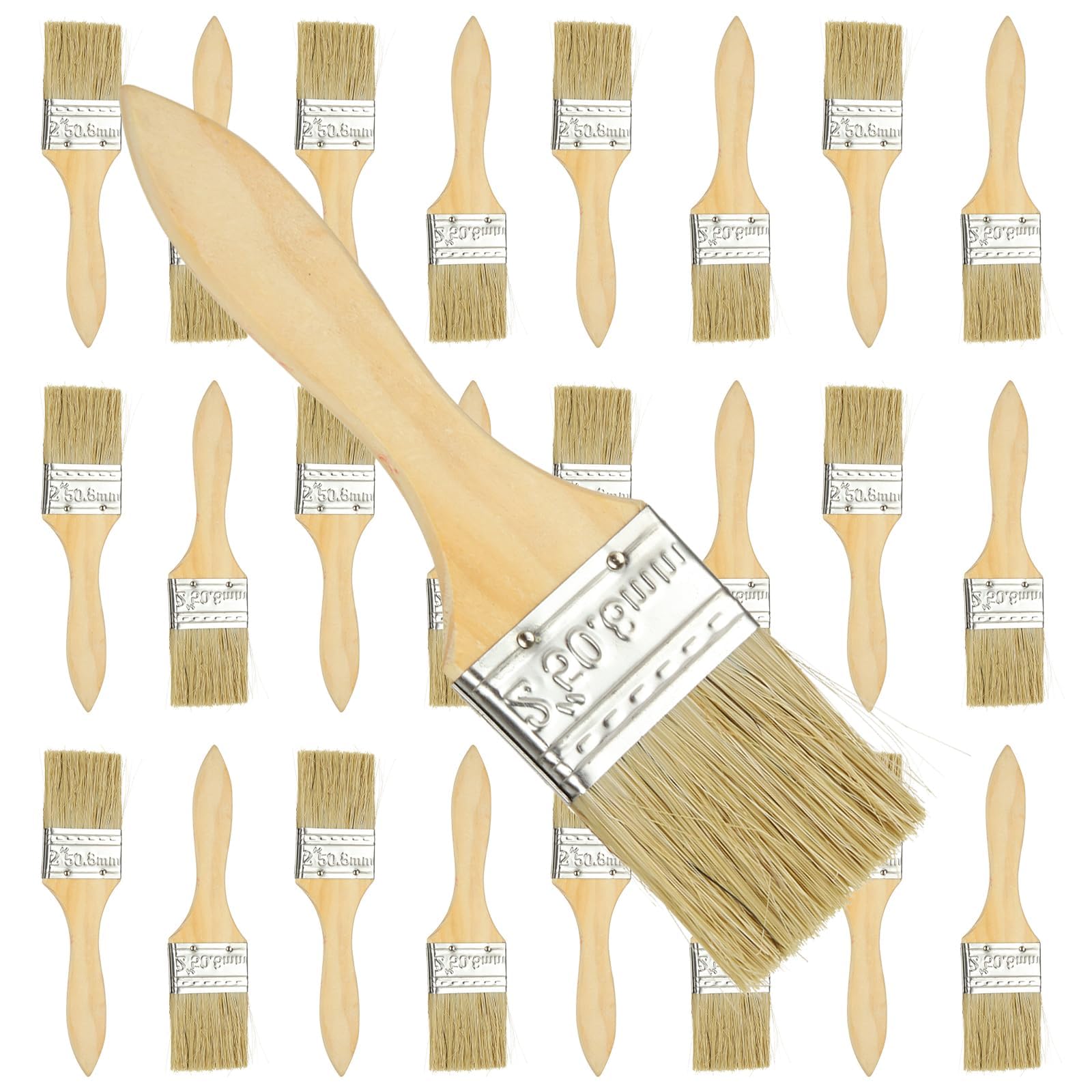 30 PCS Pinceau Plat Professionnel, Lot Pinceaux Peinture 45mm en Fibres PP Haute Qualité, Idéal pour Rénovation Maison, Meubles et Loisirs Créatifs, Finition Lisse