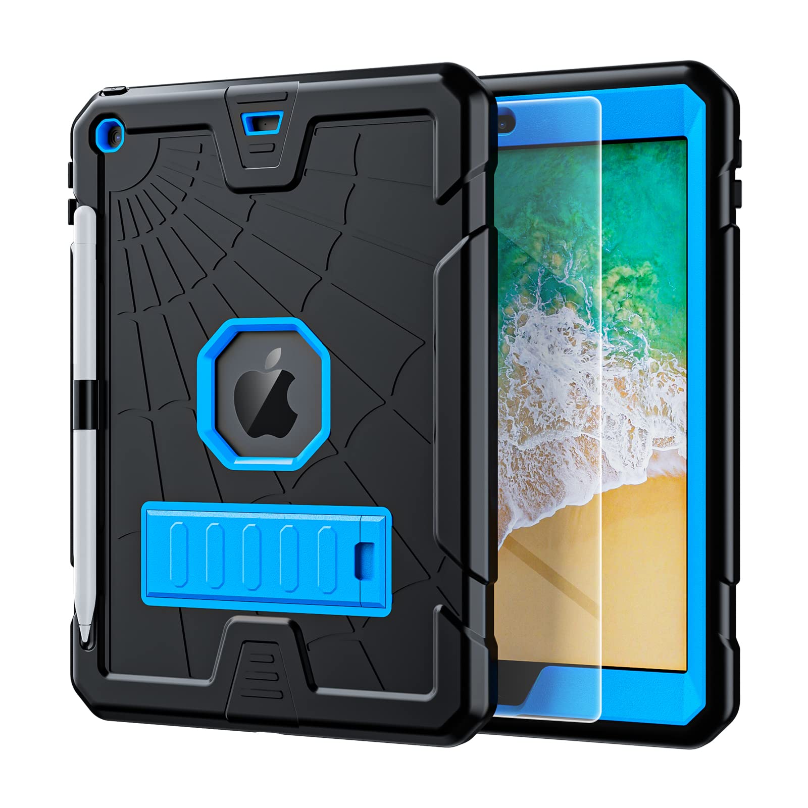 TSQQST iPad 9th/8th/7th Generation Case for Kids w/Glass Screen Protector — Amazon image 9