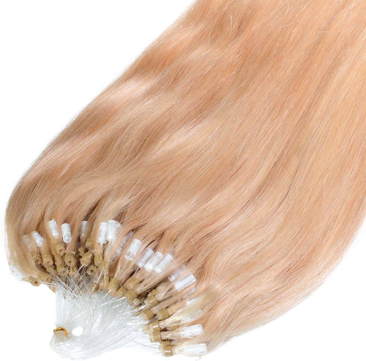 Just Beautiful Hair 100 x 1 g Microring Loop Extensions - 24 ", REMY Hair, #18 dark blond, straight