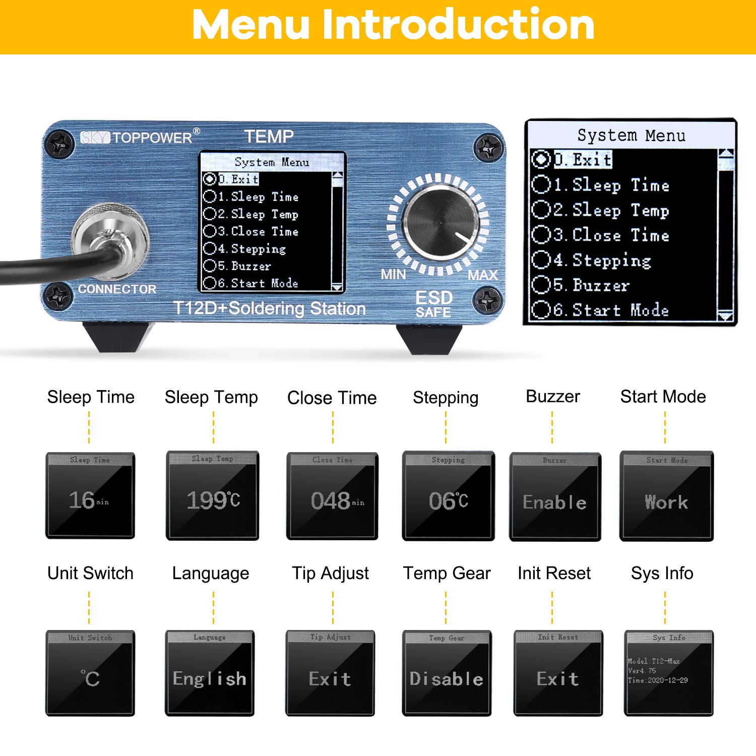 Flash Deals - 40% OFF 75W T12 Soldering Iron Station Kit, LCD Screen with 3 Pcs T12 Soldering Iron Tips, Heating up Fast, Automatic Standby-Automatically Wake up, for Electronic Repairing, DIY Tool