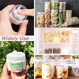 4 oz Clear Small Plastic Containers with Lids + 20g/20ml Small Containers with Lids (Set of 24) Cosmetic Sample Jar Plastic Jars - for Lip Scrub, Body Butters, Cream, Slime, Craft Storage