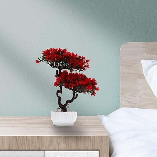 Miniatura 9 de Yardwe Plantas artificiales, árbol de pino bonsái, planta sintética en maceta, arreglos florales decorativos, decoración de Feng Shui, centros de