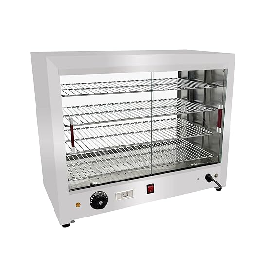 Countertop Pie Warmer Hot Food Display Cabinet Glass Warming Showcase 25" 4 Shelves 1kw (580)
