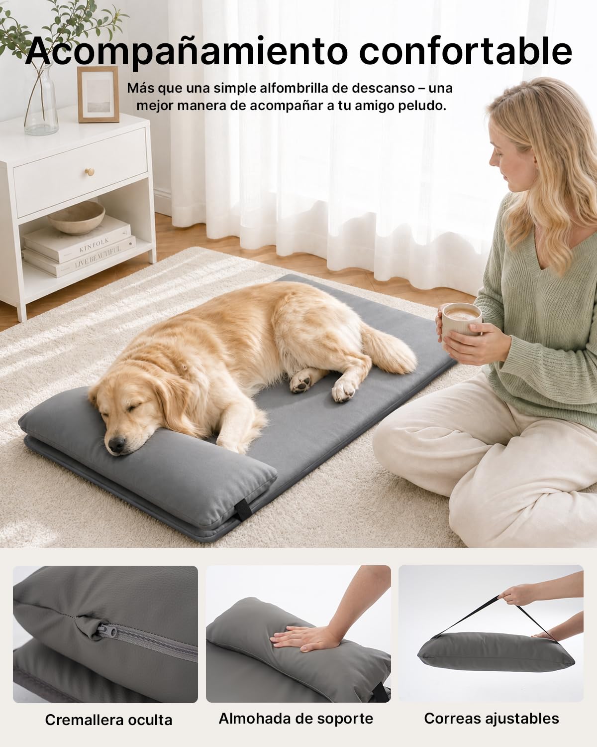 Cama Para Perros Con Cojín De Wassericht, Cama Perros Piel Sintética