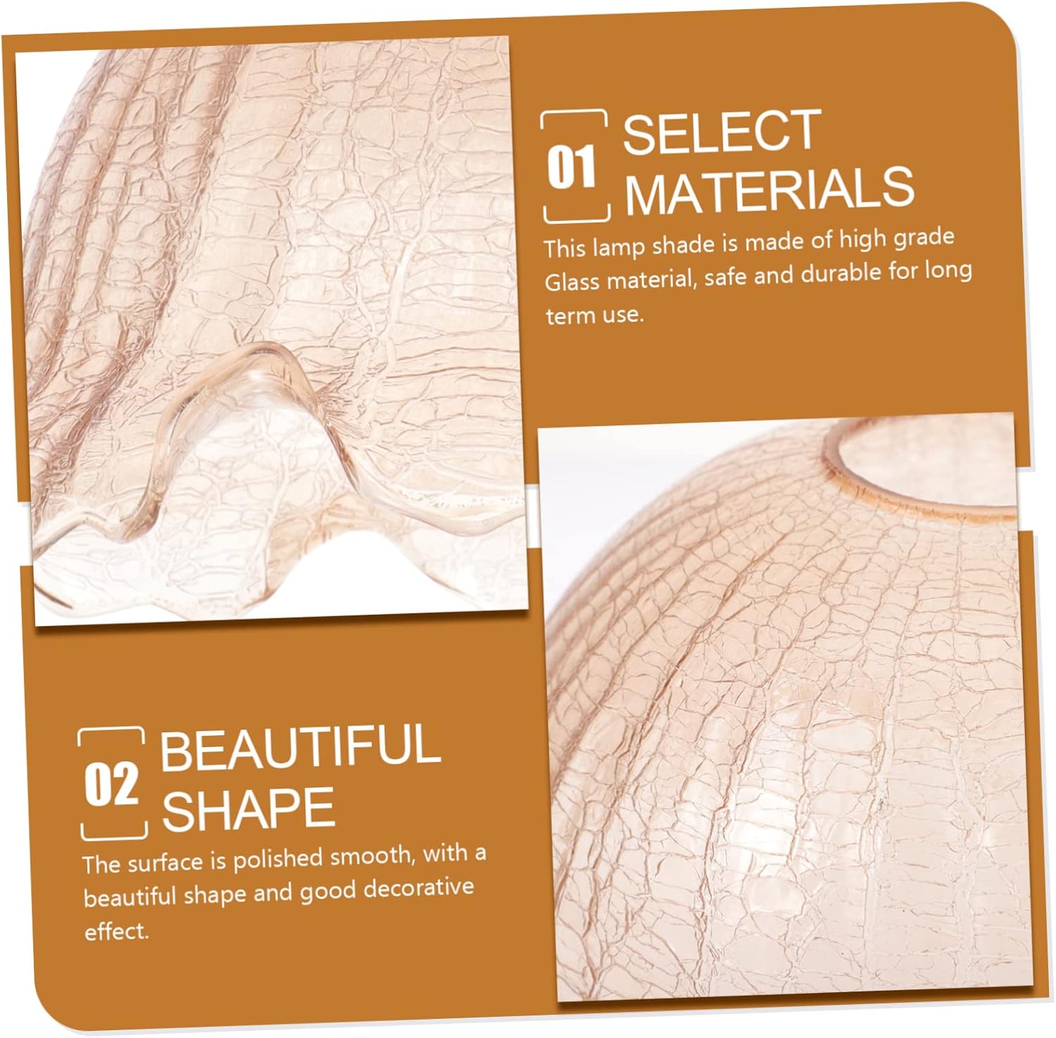 UPKOCH Crackle Glass Shade for Pendant Lights Elegant Decorative Lampshade Cover for Ceiling Fixtures for Home Decor Softens Light and Atmosphere