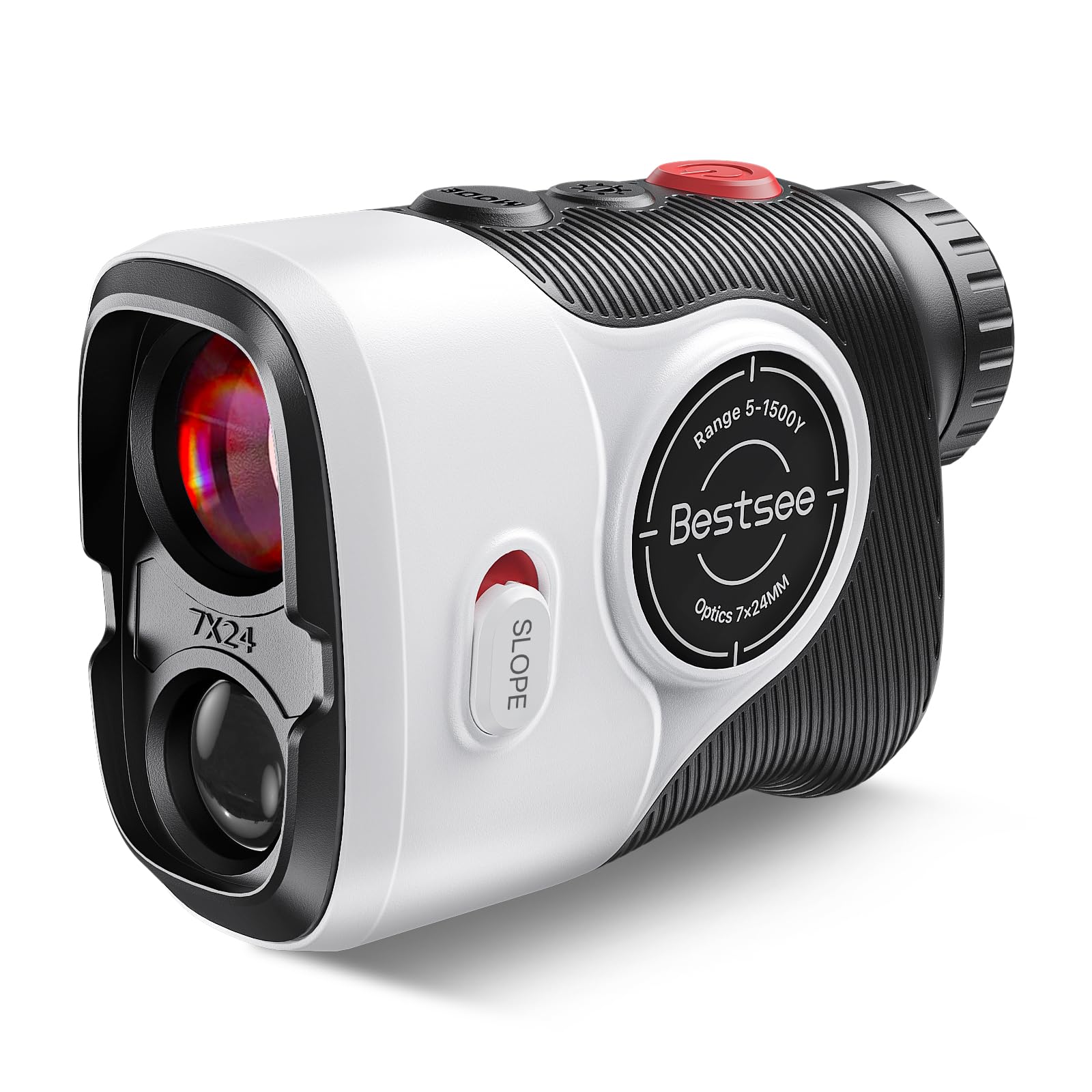 Bestsee Golf Laser Rangefinder with Slope, 1500Y Range Finder, 0.3s Flagpole Locking Vibration, 7X Magnification, Magnet Stripe, 85% Transmission Lens for Golfing/Hunting, Golf Accessories for Men