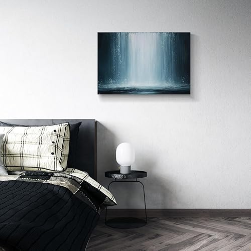 Miniatura 695 de Lienzo artístico para pared, pinturas de arte abstracto, fantasía azul, grafiti colorido sobre fondo blanco; decoración artística moderna para sala