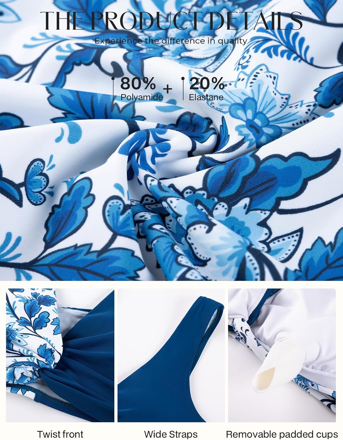 Hanna Nikole High Waisted Bikini Sets for Women, Color Block Swimsuits, Deep V Twist Front Bikini Top + Reversible Bottom - Image 7