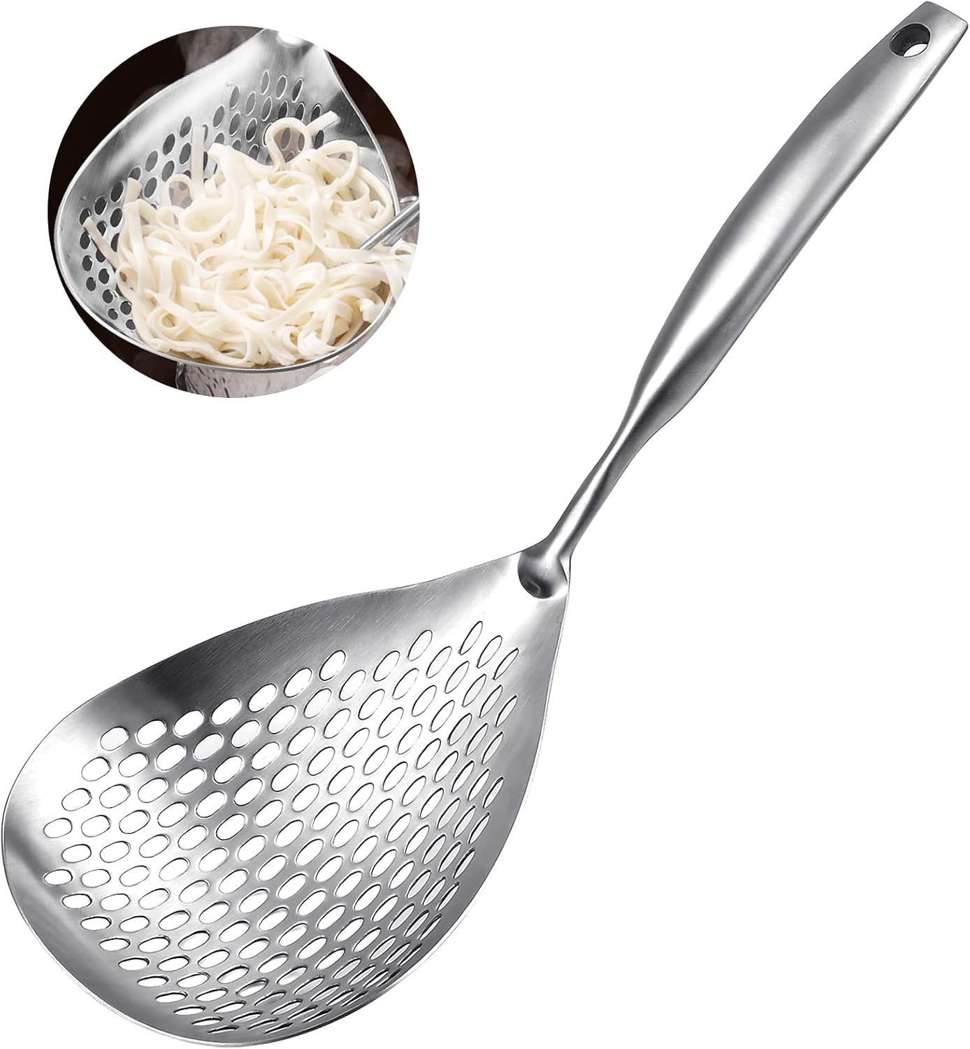 Supkiir Skimmer Slotted Spoon, 14.7 Inch 304 Stainless