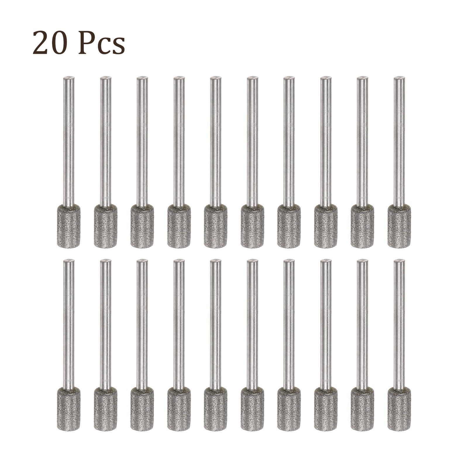 10-Piece Diamond Grinding Bit Set - 10mm Cylinder Head For Rotary Tools