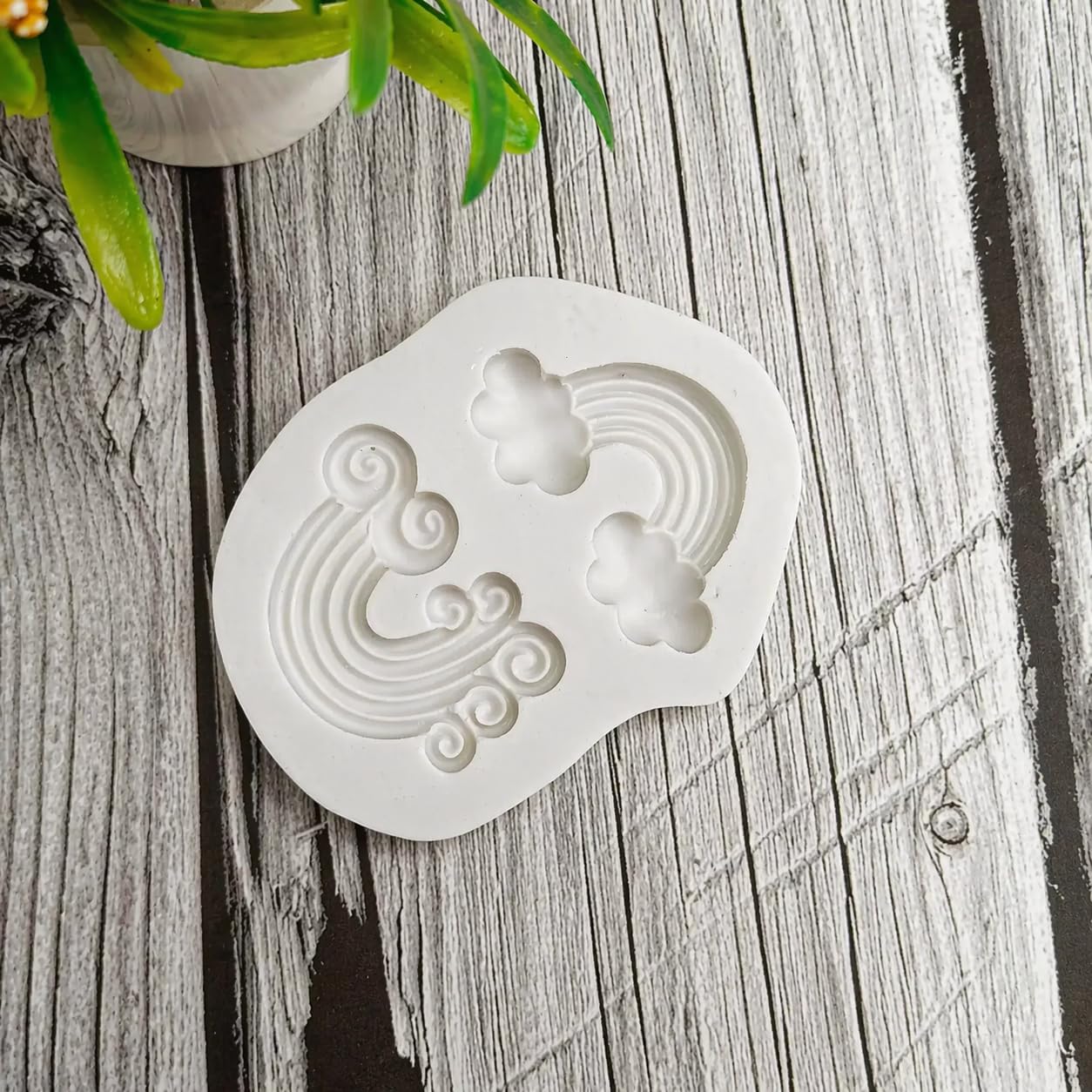 Silicone Rainbow and Cloud Mould for Fondant, Cake Decorating, Resin Craft, White-picture-10
