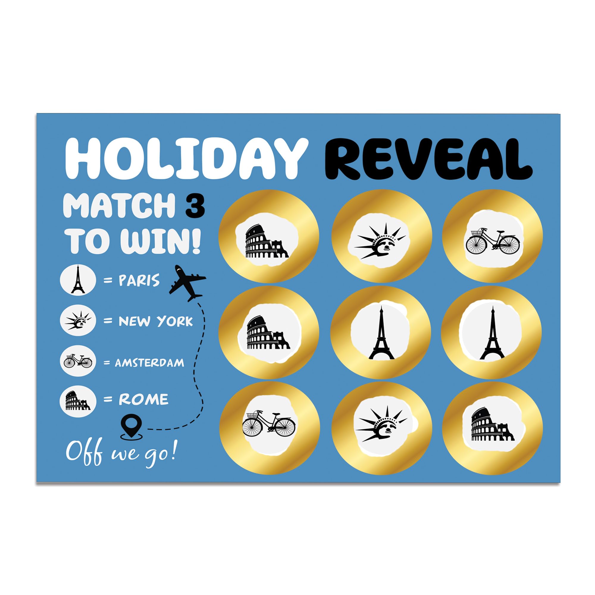 RED OCEAN Holiday Reveal - Scratch Card Surprise - Trip to Rome - Scratch Card Gift For Him Her - Suprise Gift For Family Friends - Destination Reveal Card
