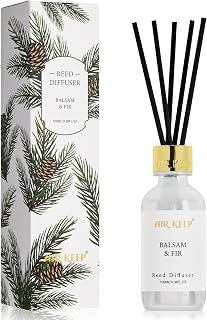 Airkeep Reed Diffuser Set, 3.38 fl oz (100 ml) - Balsam Fir Oil Diffusers with 8 Reed Sticks, Home Fragrance Reed Diffuser for Bathroom Shelf Decor