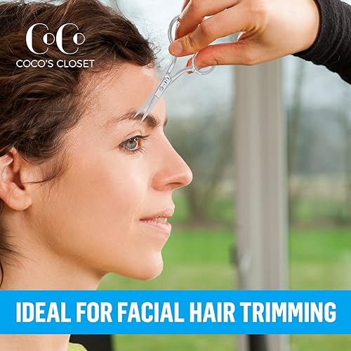 Miniatura 5 de Cocos - Tijeras profesionales para el cabello tijeras de peluquero y cejas tijeras de corte de pelo pequeñas afiladas para hombres o mujeres bigote