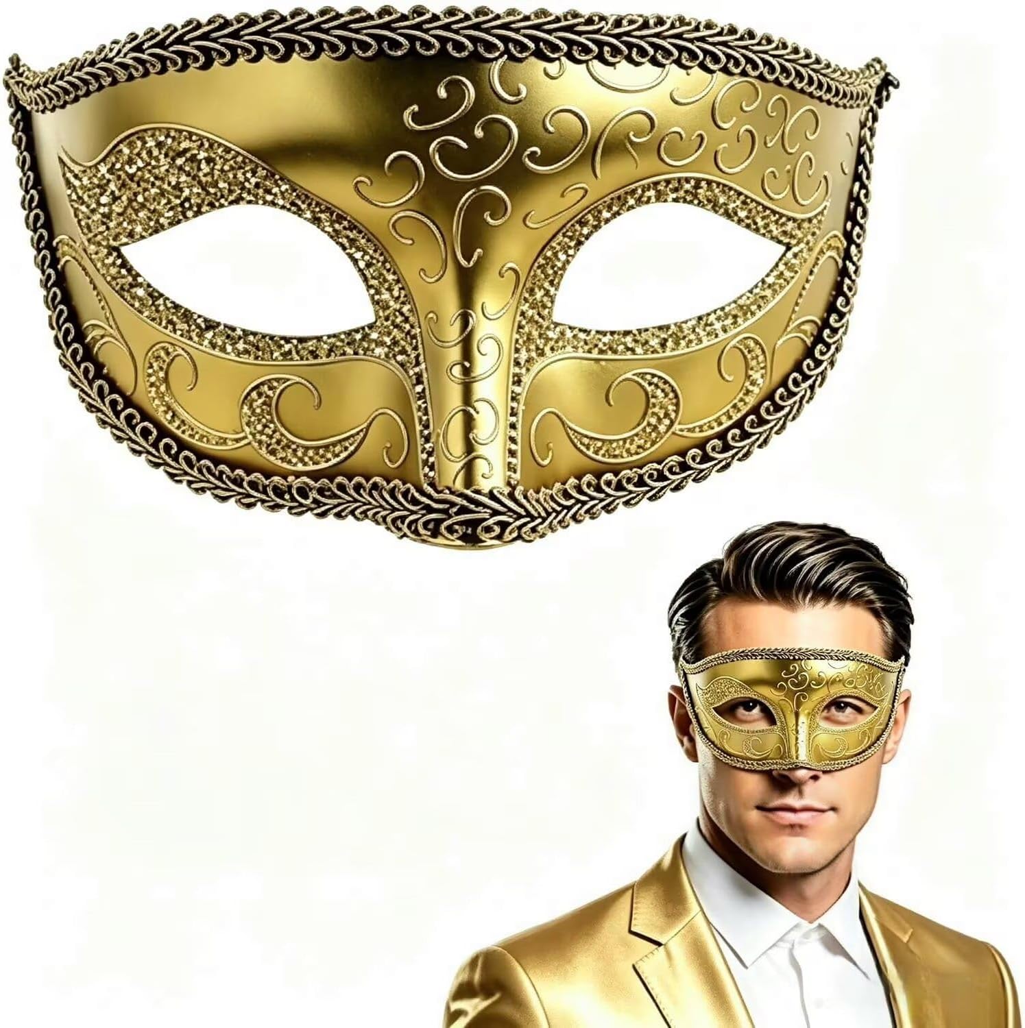 Masquerade Mask for Women Men, Venetian Gothic Mardi Gras Ball Mask for Halloween Party, Carnival, Masquerade Ball