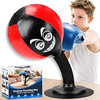 Desktop Punching Bag with Strong Suction Cup Base, Portable Stress Relief Punching Bag, Fun Tabletop Boxing Toy for Home, Office & Study, Novelty Gift for All Ages