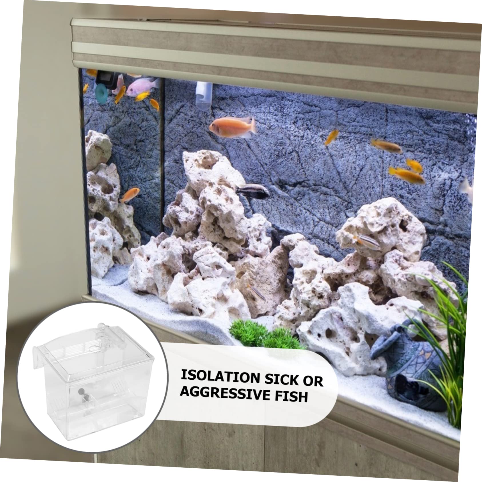 1 Pieza Caja de Cría para Peces con Ventosas Incubadora Aislante de Acuario Accesorio de Acuario para Guppys y Cría de Peces Diseño Neumático para Oxigenación