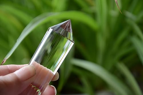 Miniatura 7 de Real Tibet Himalaya de alta altitud transparente de 24 caras con punta de cristal de cuarzo Vogel Varita de 4.64 pulgadas para curación espiritual