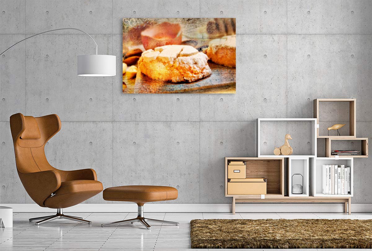 Premium Textil-Leinwand 120 x 80 cm Quer-Format Italian Food - Vintage Design, Leinwanddruck von Carmen Steiner