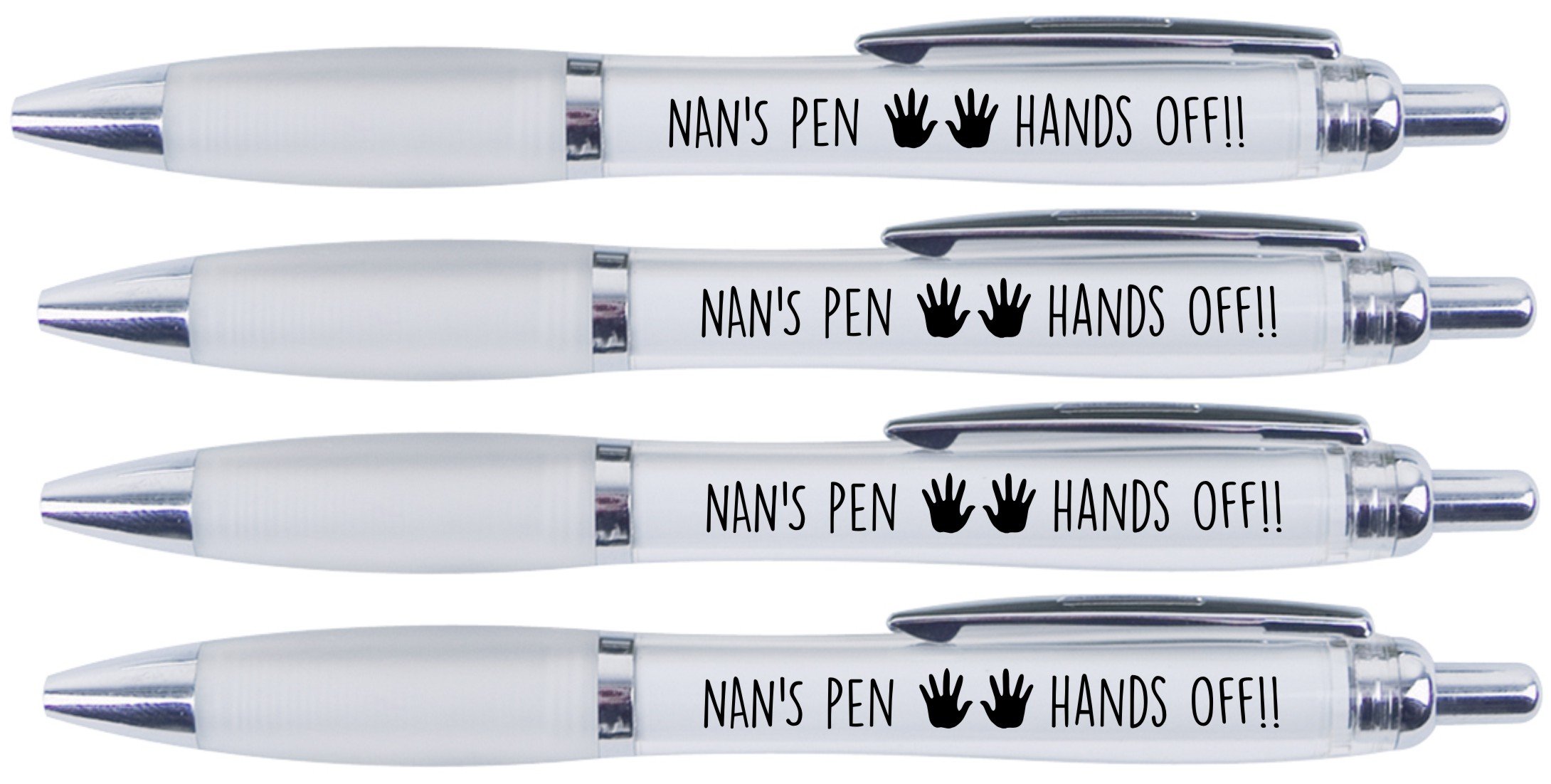Printedproducts Black Nan's Pen Hands Off!!, 4 Printed Pens For Nan