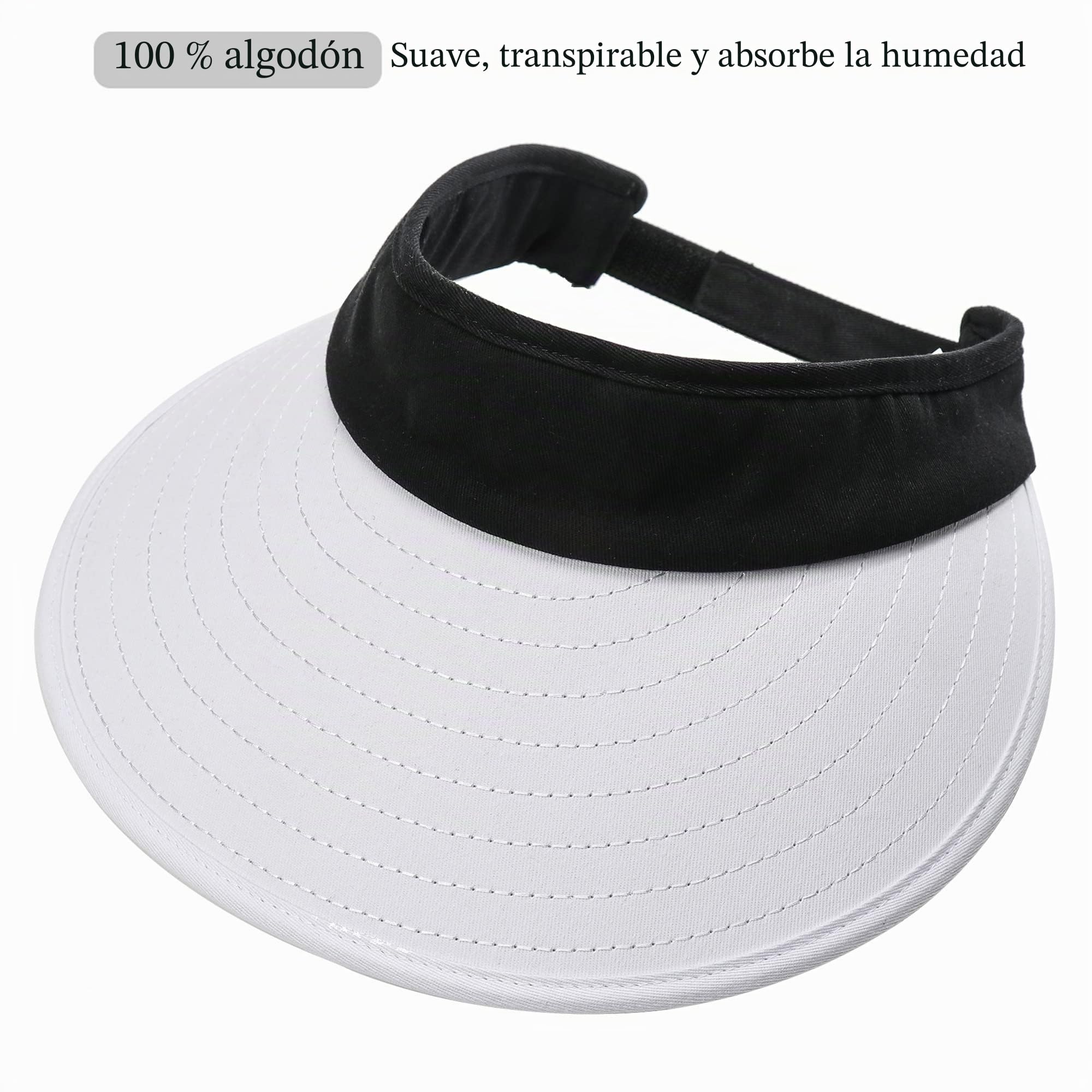 Sombreros con visera para mujer, de ala grande, protección UV, para playa, para verano