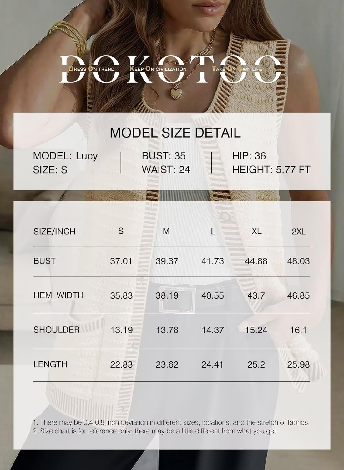 Dokotoo Women's 2026 Sleeveless Cardigan Sweaters Casual Button Down Round Neck Knit Cardigans with Pockets - Image 6