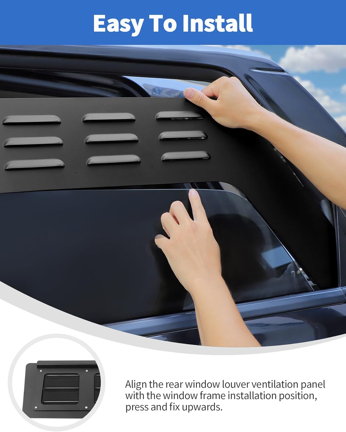 2PCS Rear Door Window Glass Louver Air Vent Plate for Jeep Grand Cherokee/Durango 2011-2020