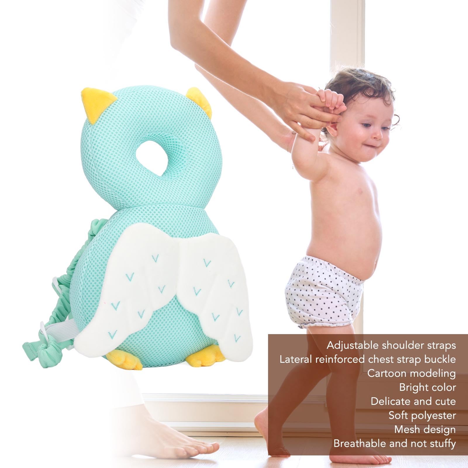 Humkopnl Baby Kopfschutz-Rucksack - Verstellbarer Fallschutz 35x19cm Für Laufanfänger