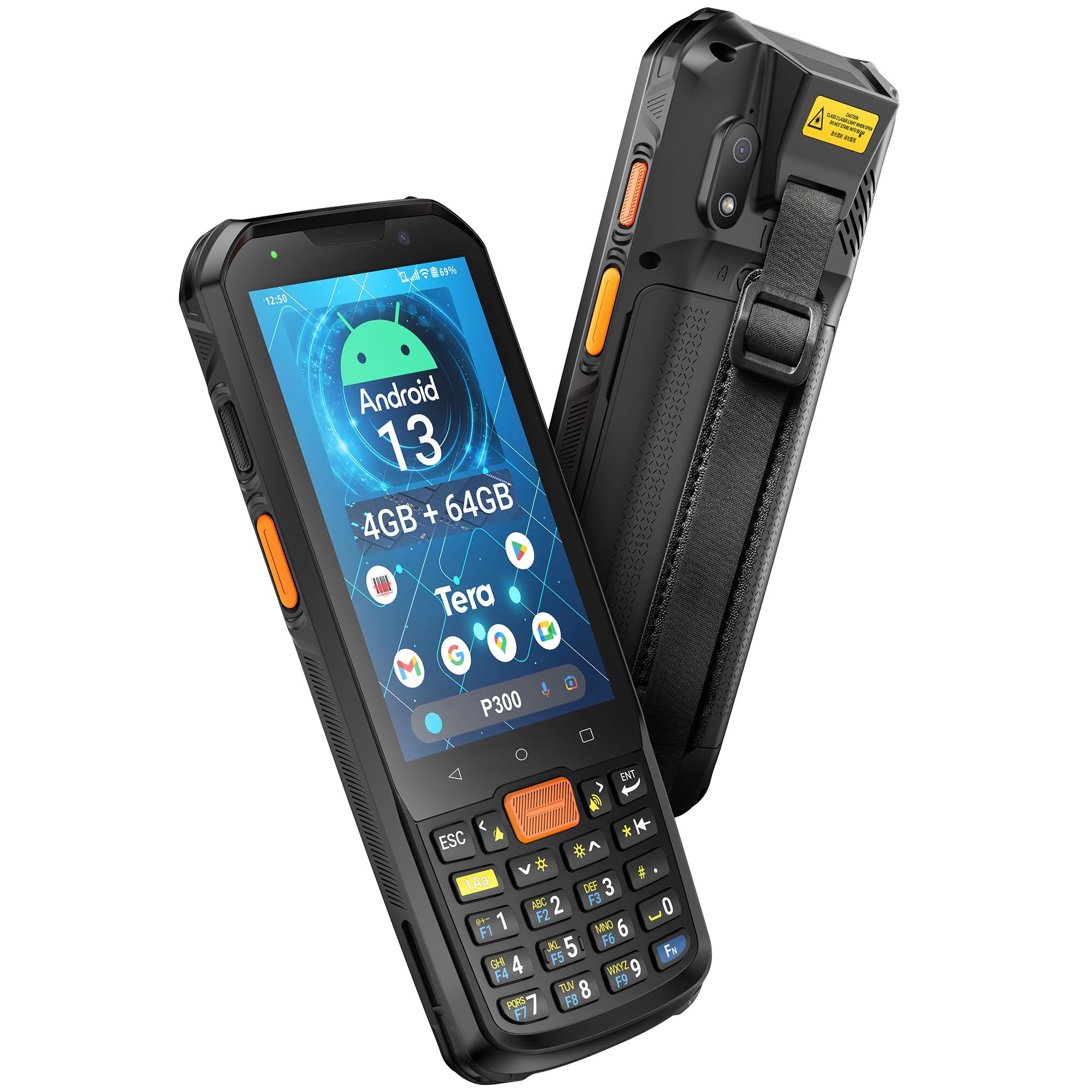 Tera PDA Android 13 Barcode Scanner: Honeywell HS7 Scan Engine 1D 2D QR Scanner 4+64GB IP66 MTK 8-Core Processor 4”Touchscreen 5100 mAh Battery Fast Charge Mobile Terminal for Warehouse Inventory P300