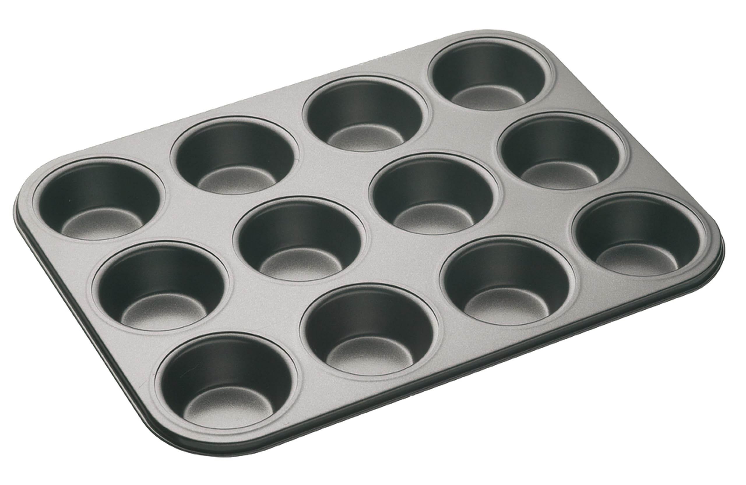 KitchenCraft Blacha do Muffinów i Babeczek, 12 Otworów, Nieprzywierająca Powłoka, 35 × 27 cm - Kolor Srebrny