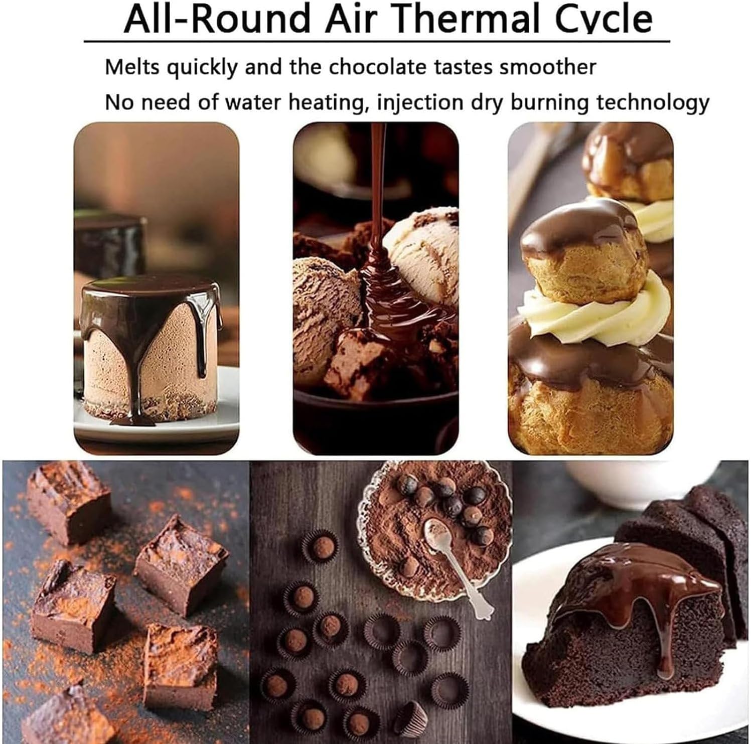 Chocolate Melting Pot Machine,with Digital Temp Control 32~203°F,500W Electric Stainless Steel(2Tank)