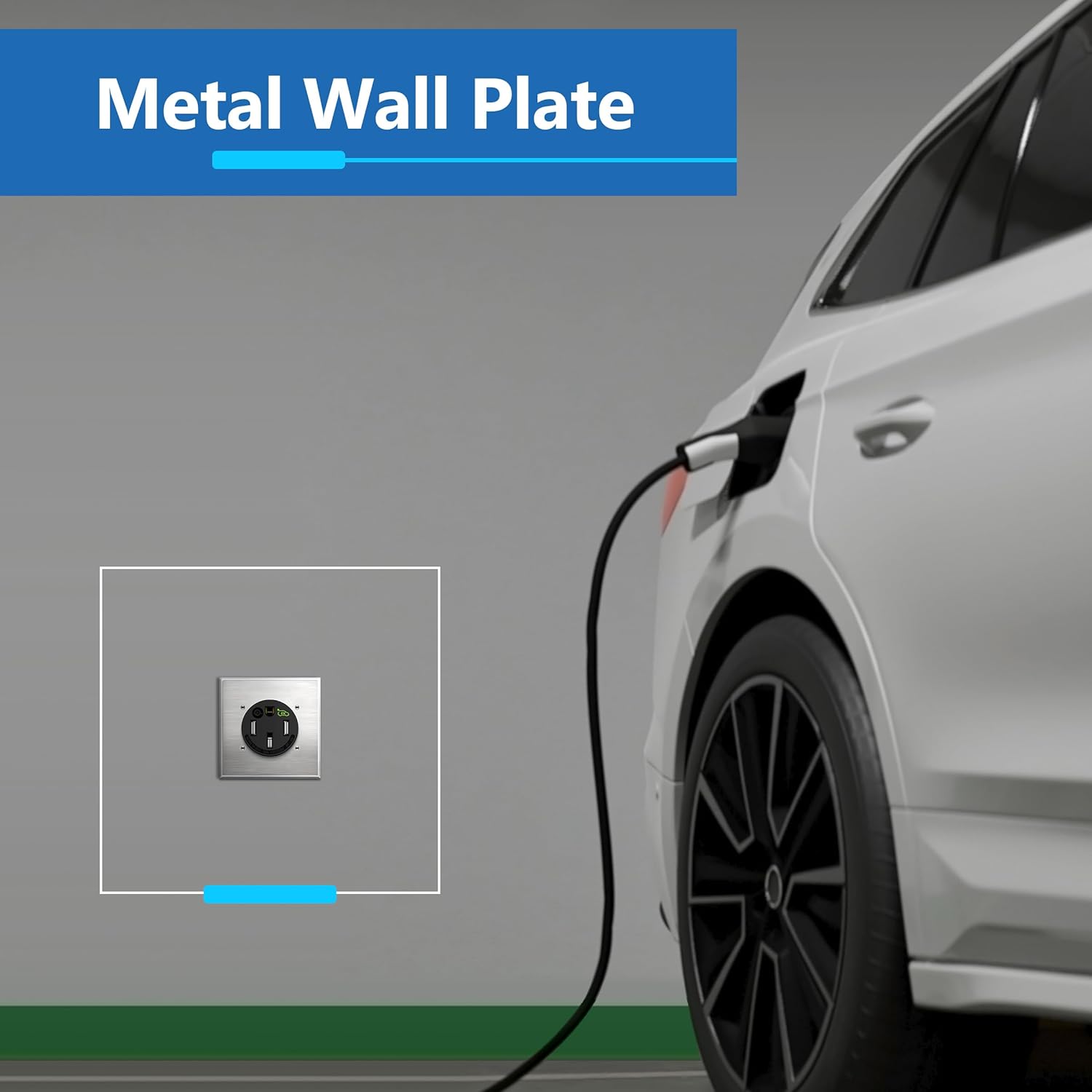 LIDER NEMA 14-50R Wall Plate, 30 Amp Flush Dryer Receptacle 125/250V