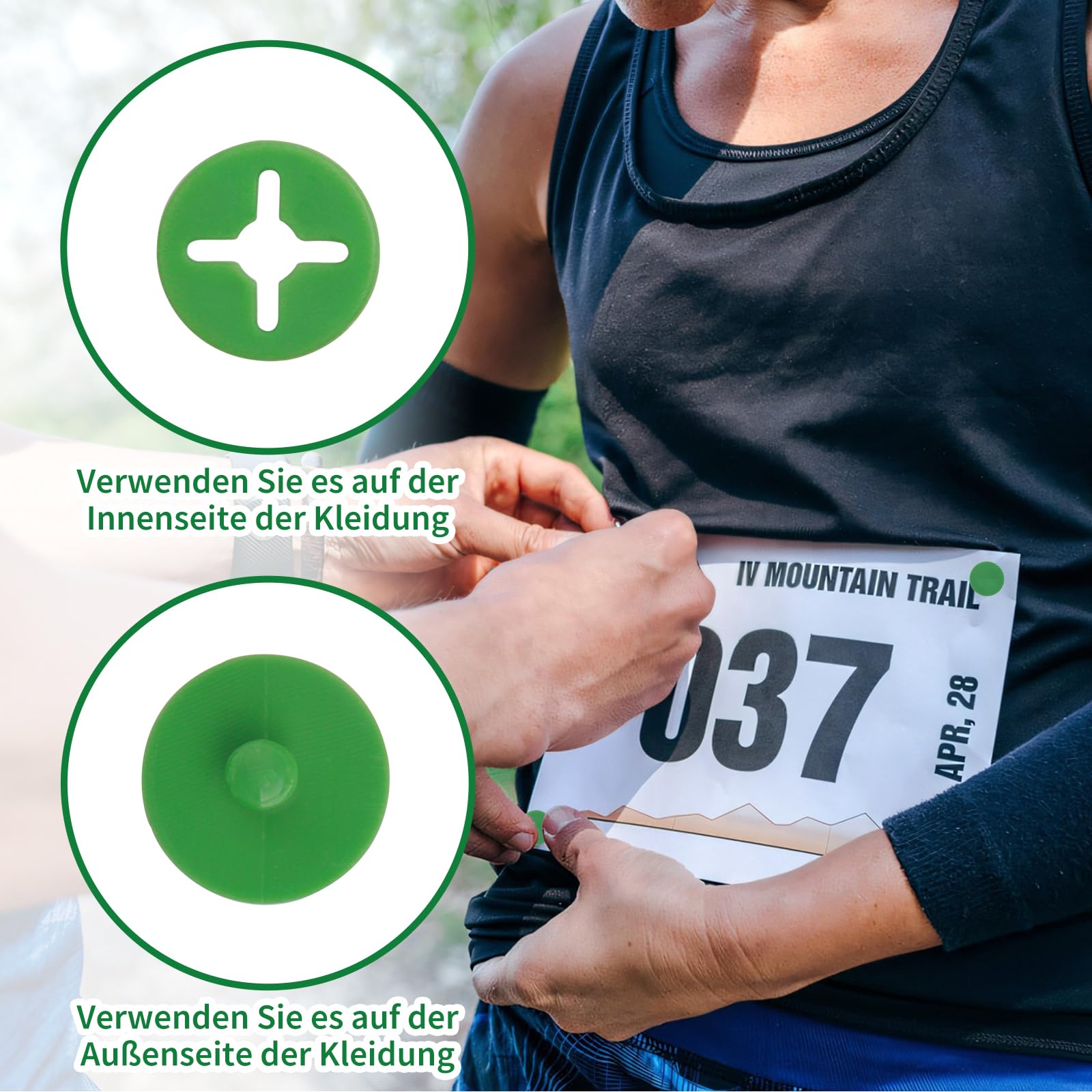 24 clips para números de carrera, sistema de fijación para hebillas de número de carrera, soporte para números de triatlón, cierre de maratón para carreras, eventos de campo de corredor,