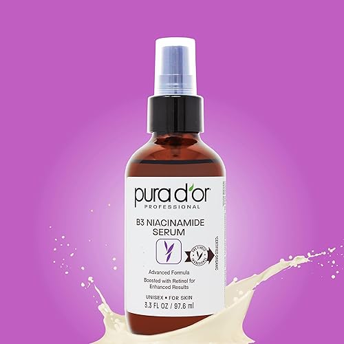 Miniatura 2 de PURA D'OR Suero facial avanzado de niacinamida B3 de 3.3 onzas, fórmula para el cuidado de la piel con retinol para arrugas, hidratación y tez