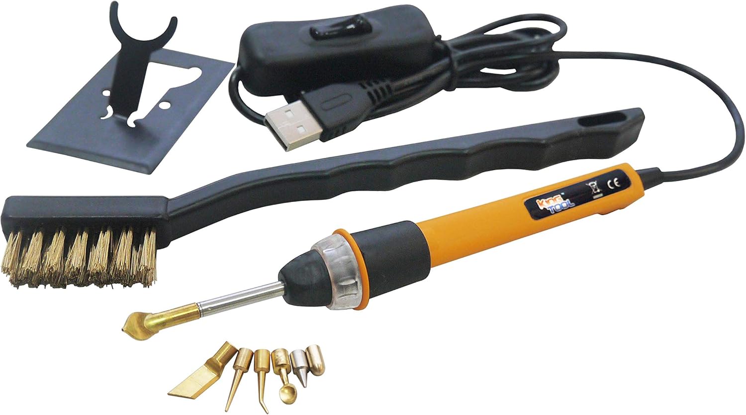 KINGTOOL 3D Printing Smoothing Tool Kit, 3D Printing Modify Finishing Tool, Cleaning Needle, Scarper (USB Powered) (Yellow)