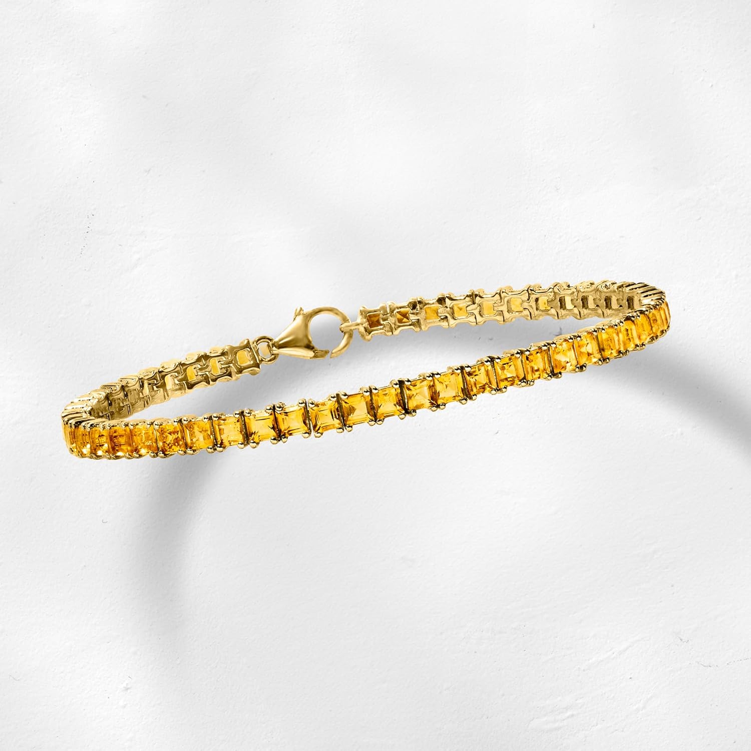 Ross-Simons 7.50 ct. t.w. Square Citrine Tennis Bracelet in 18kt Gold Over Sterling