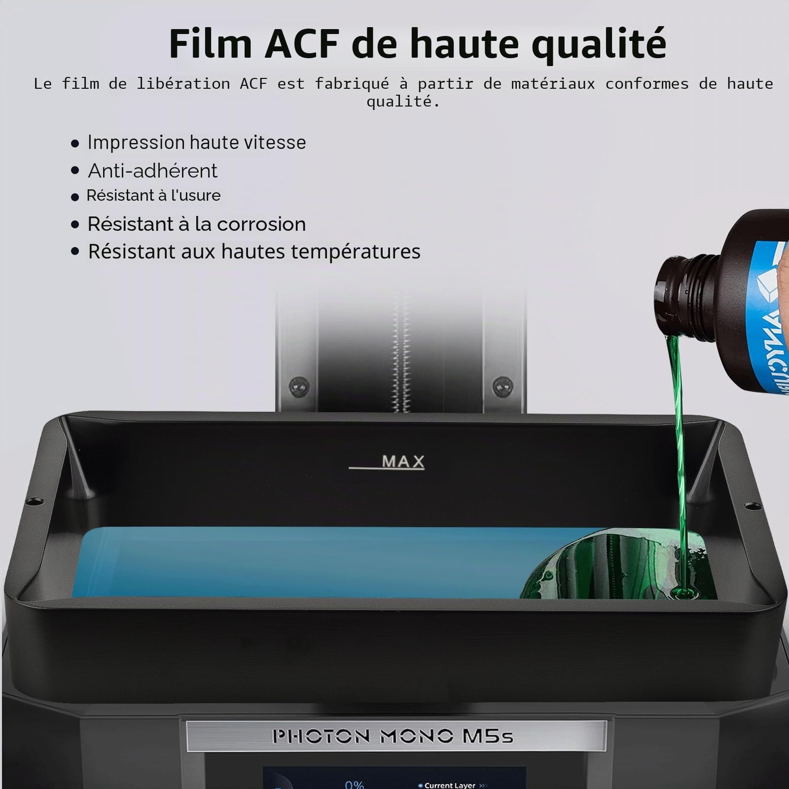 UniTak3D Photon Mono M5S/M5S Pro/M7 Pro/Saturn 3 Ultra ACF Film 10.1 Inch 3Pcs Fast FEP pour High Speed Printing Suitable for ANYCUBIC Fast 12K 14K Resin 3D Printer-278x190(mm)